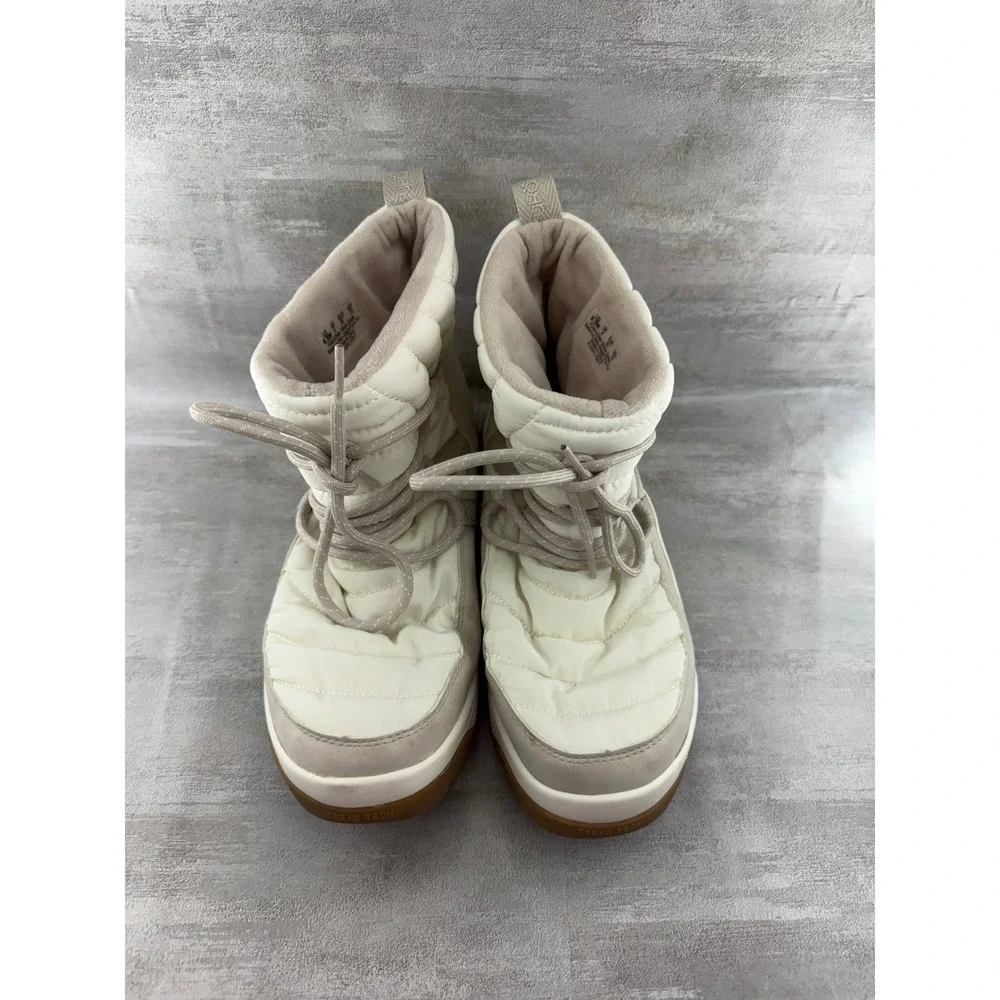 Ryka Highlight Women 8.5M Cream Quilted Water Repellent Winter Boots Tread Tech